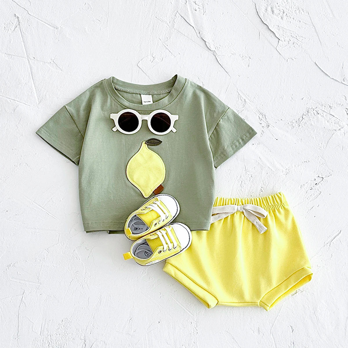 Fruit Print T-shirt and Shorts Set