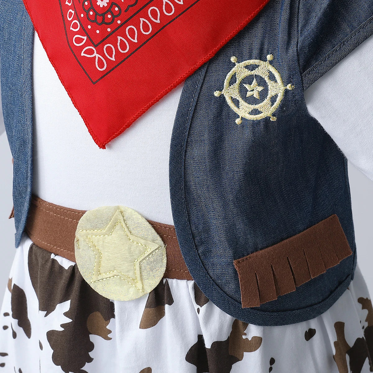 Girl's Deluxe Cowgirl Costume with Hat and Bandana