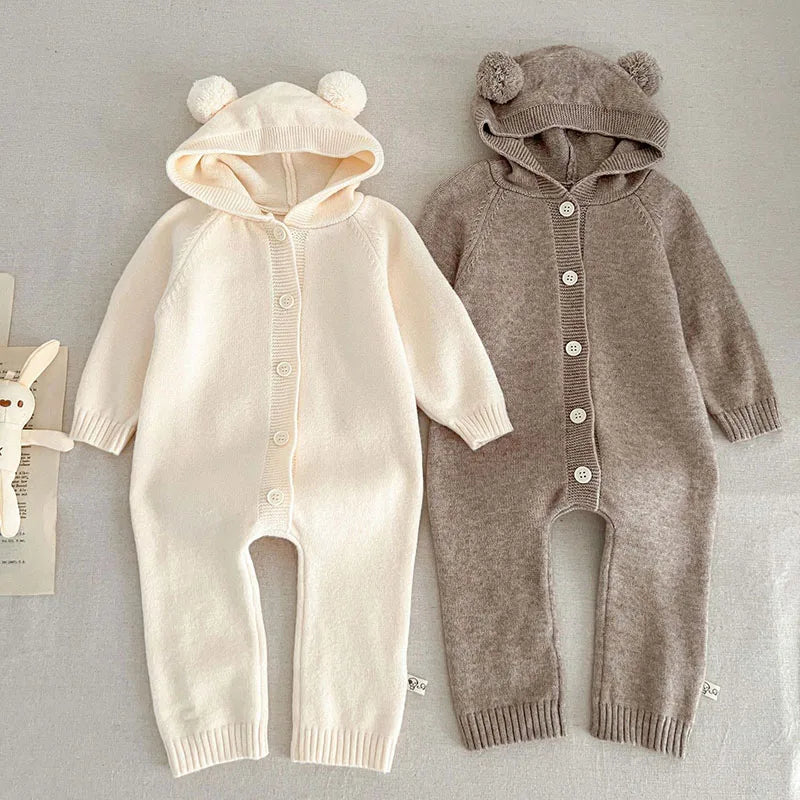Baby Knitted Hooded Romper