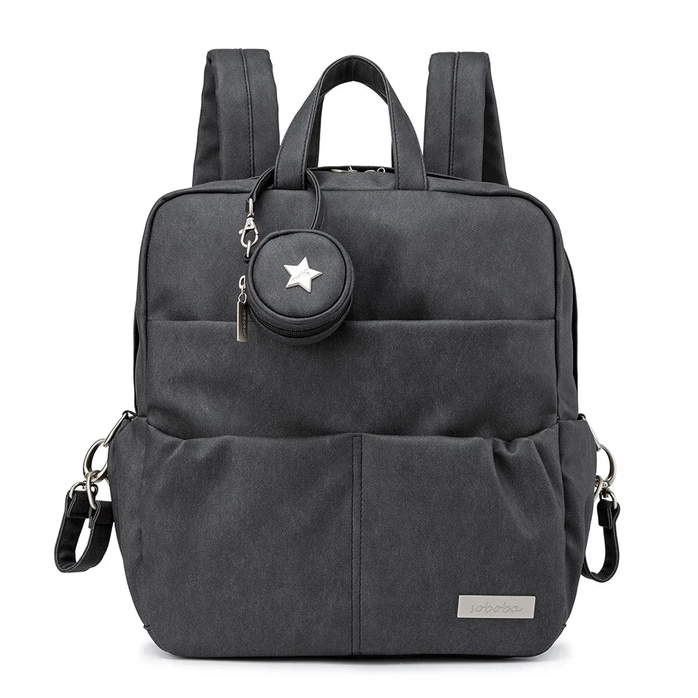 Stylish Waterproof Diaper Backpack with Pacifier Holder