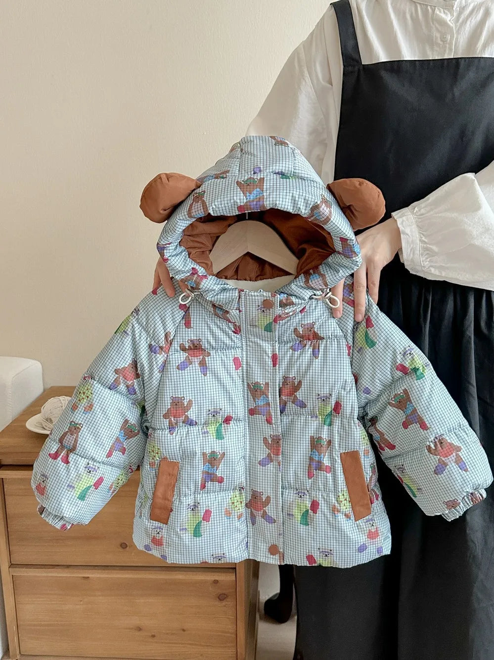 Kids' Velvet-Lined Thickened Cotton Coat