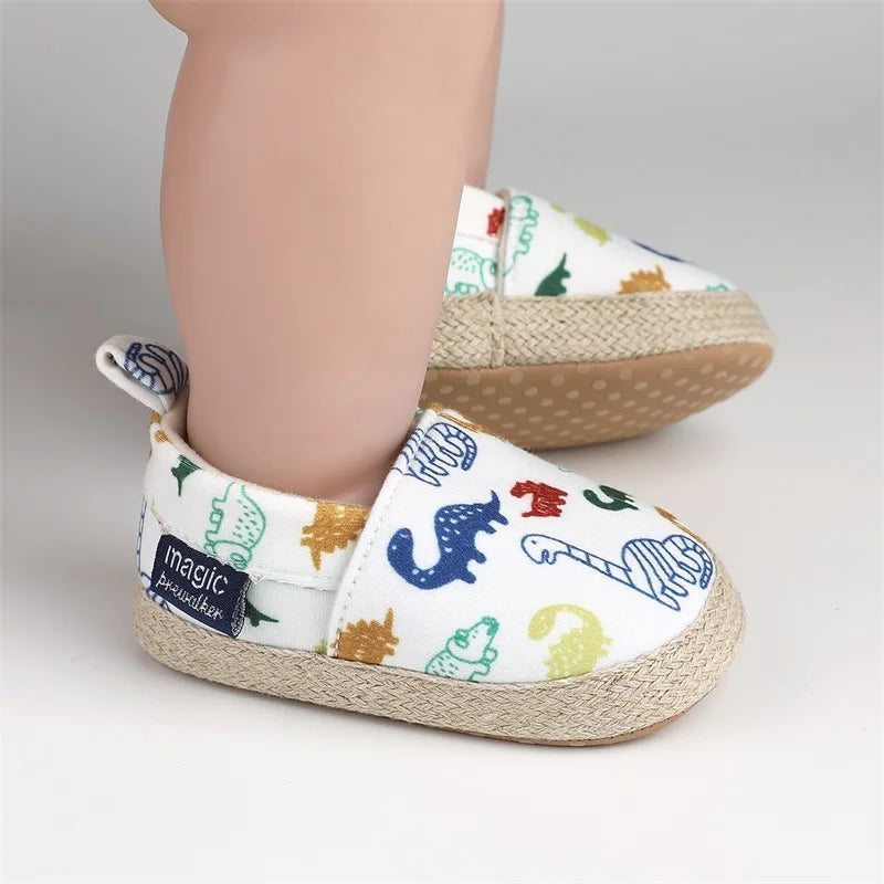 Baby Unisex Dinosaur Print Slip-On First Walker Shoes