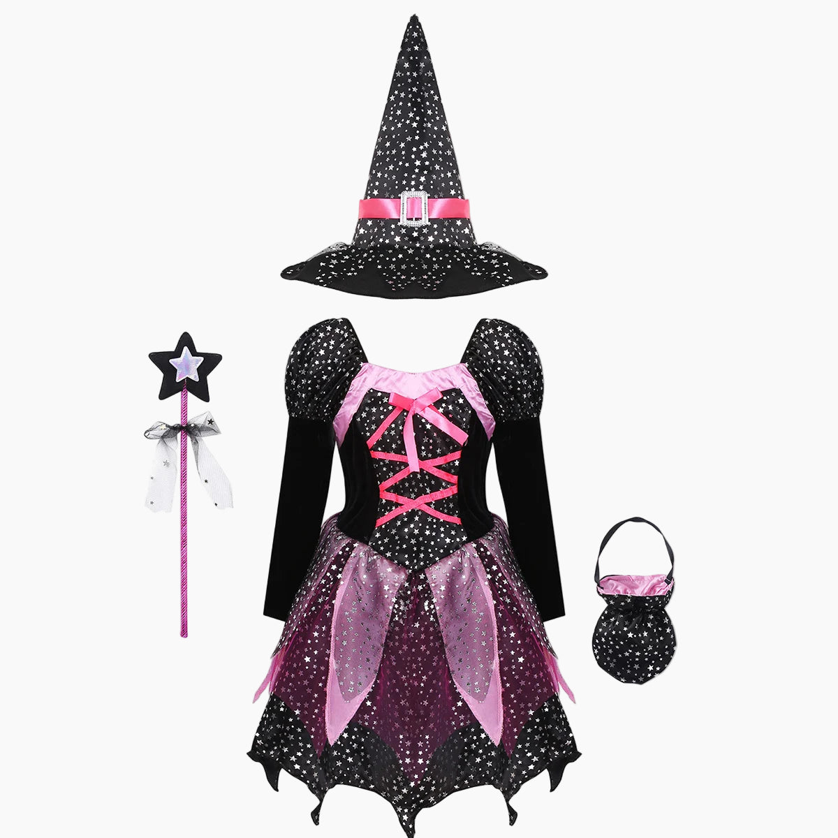Girl&#39;s Glitter Witch Costume