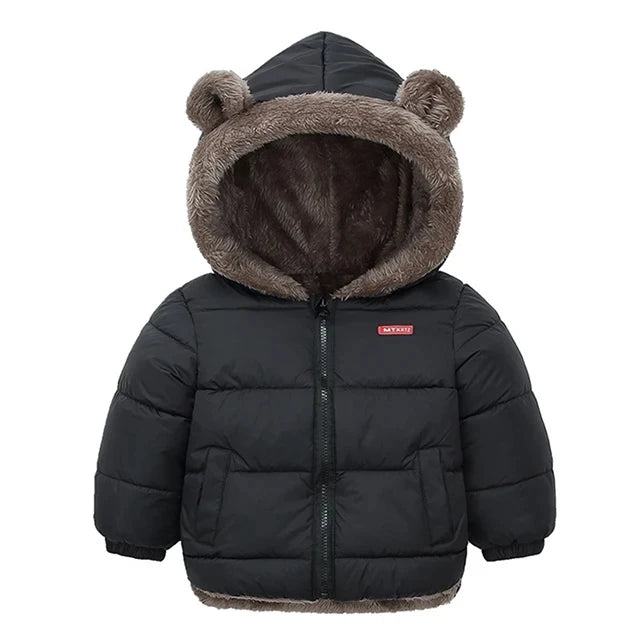 Plush Velvet Lined Winter Puffer Jacket for Kids