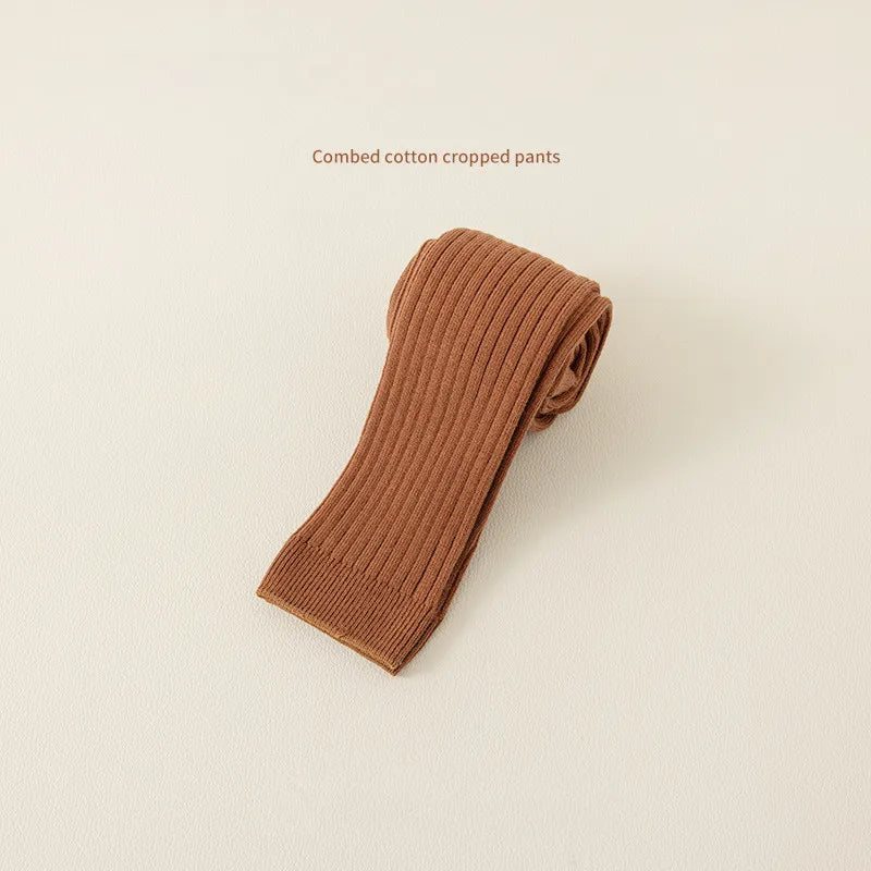 Solid Color Knit Stretch Tights