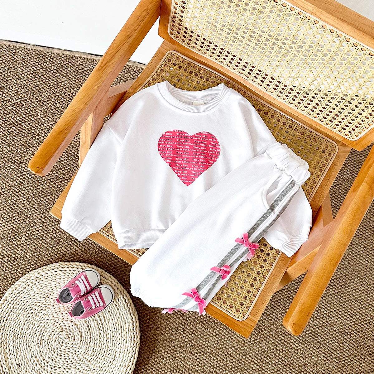 Toddler and Baby Heart Sweatshirt and Pants Set