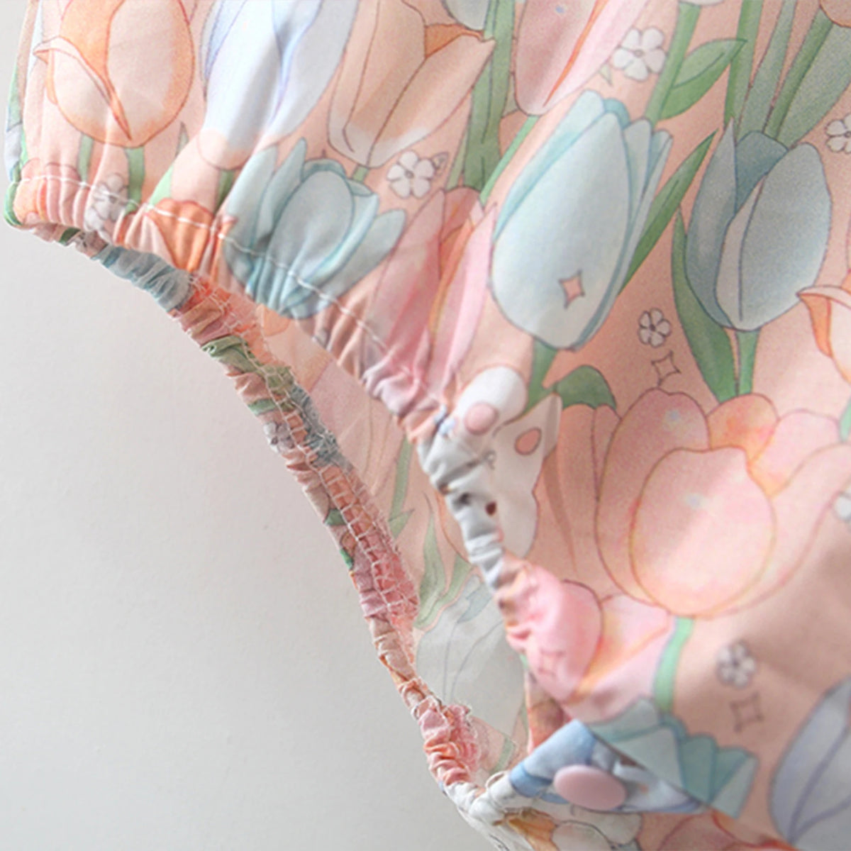 Chinese Style Floral Qipao Romper & Bonnet Set