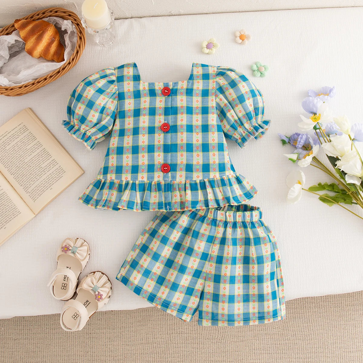 Girls Pastel Plaid Outfit