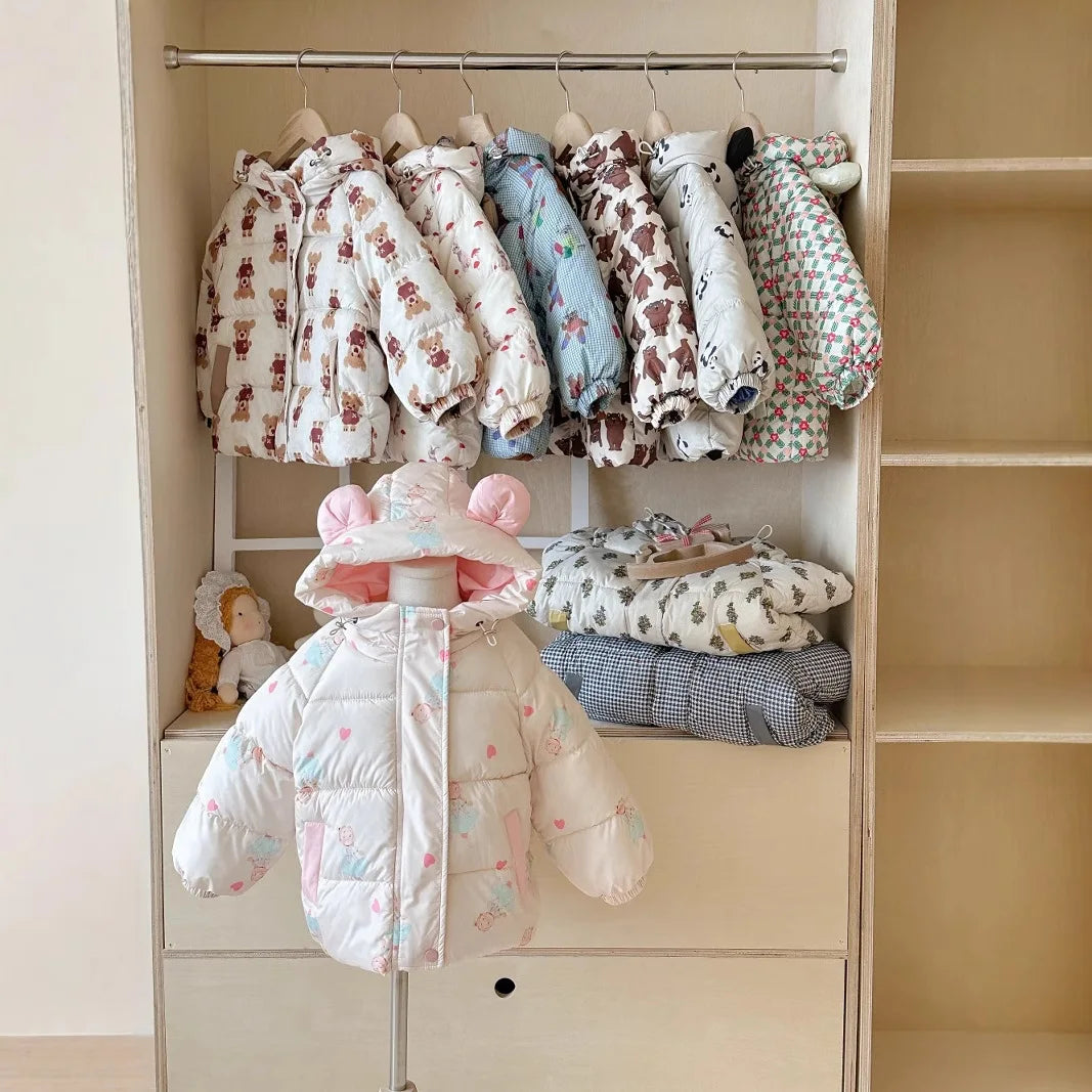 Kids' Velvet-Lined Thickened Cotton Coat