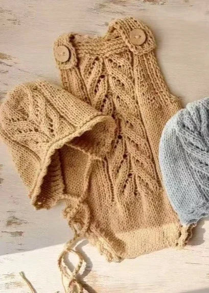 Newborn Cashmere Knit Romper & Hat Photography Prop Set