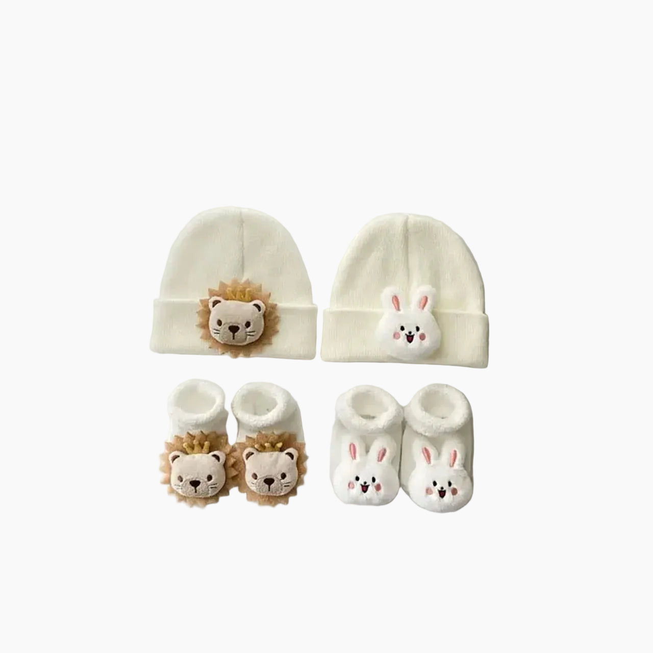 Knitted Beanie & Sock Set for Newborns