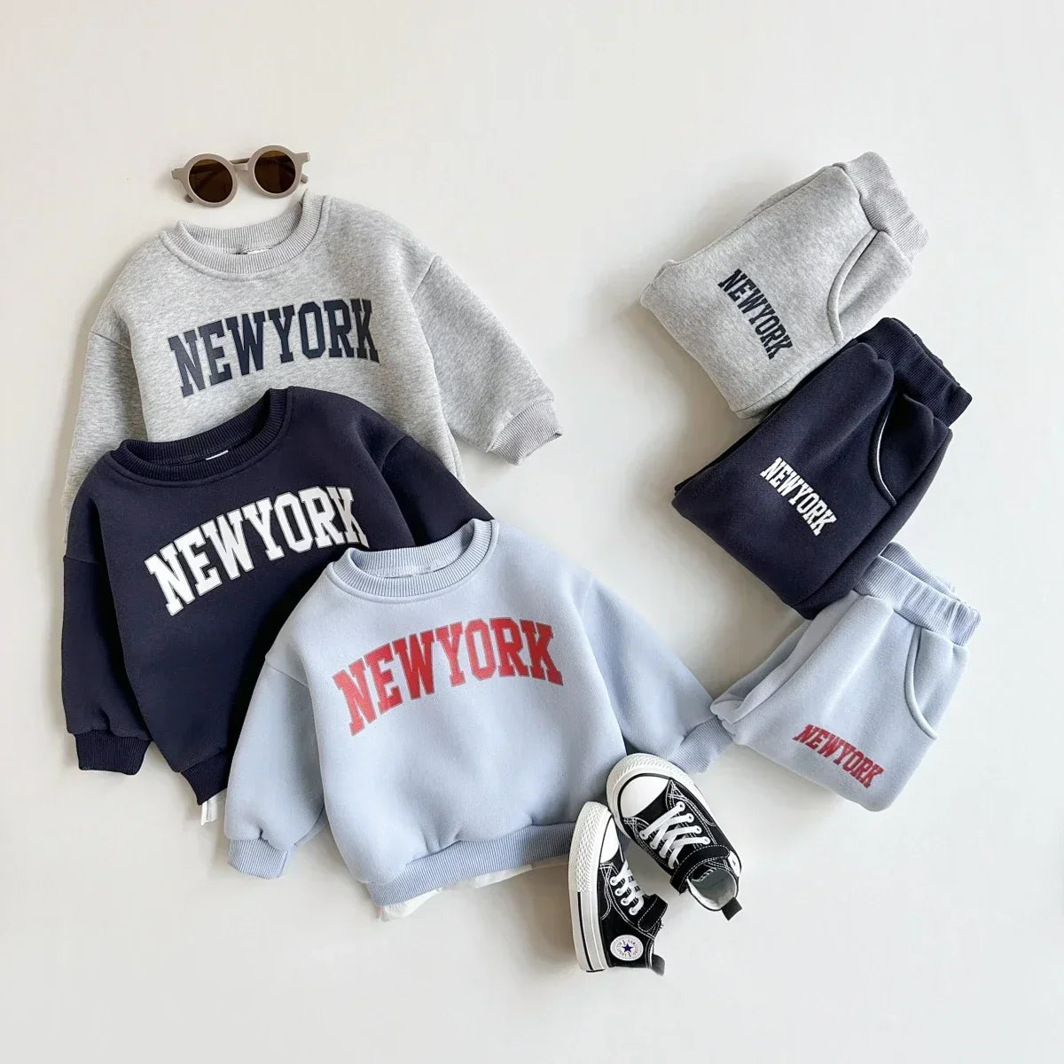 Baby Unisex New York Print Sweatshirt & Jogger Pants 2-Piece Set