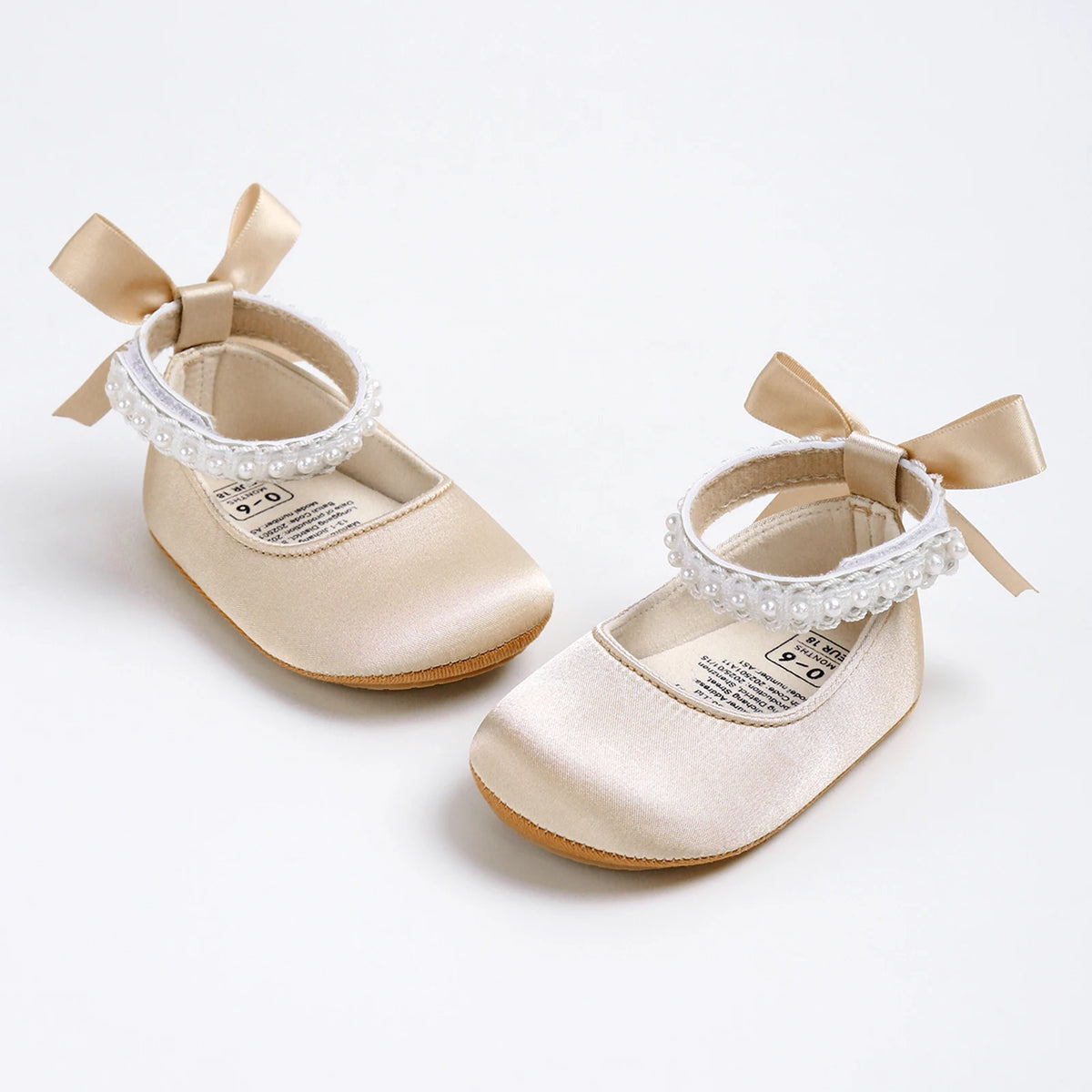 Satin & Pearl Princess Shoes for Infant Girls