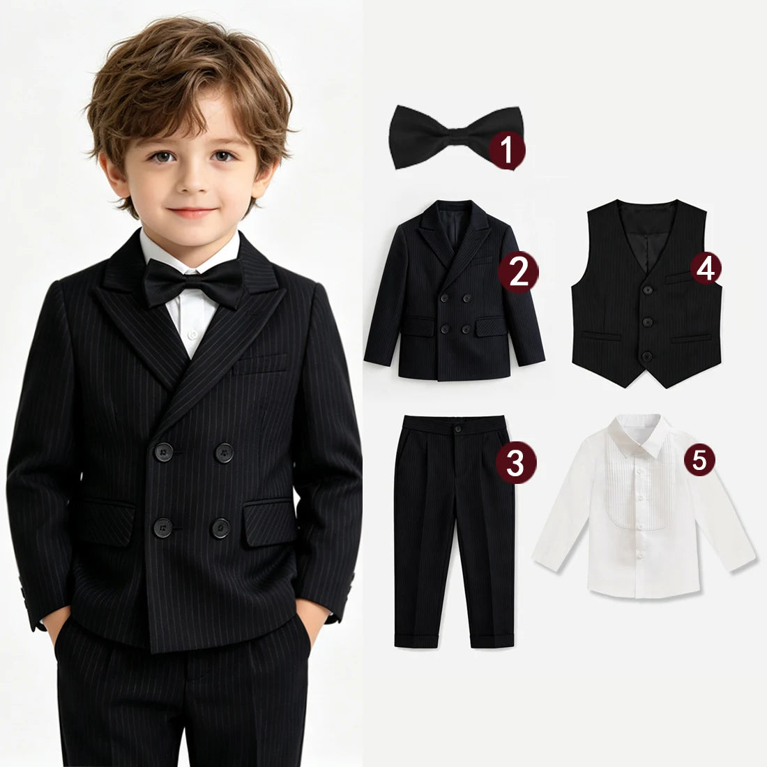 Toddler Boys' Striped Formal Suit Set