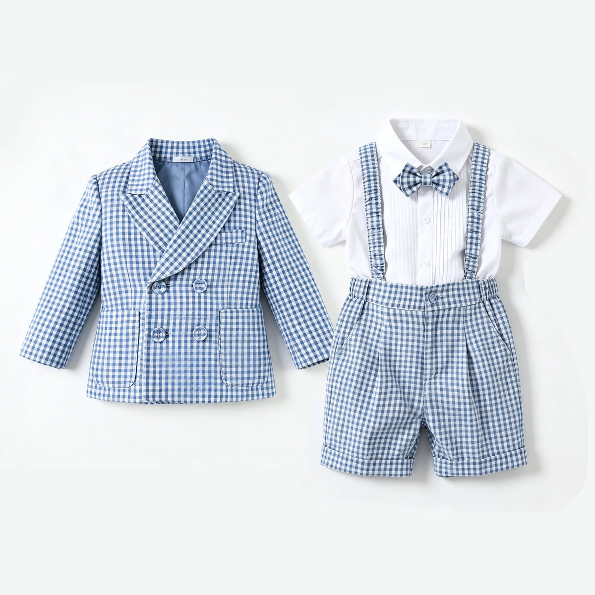 Toddler Boys’ Checked 3-Piece Formal Suit Set