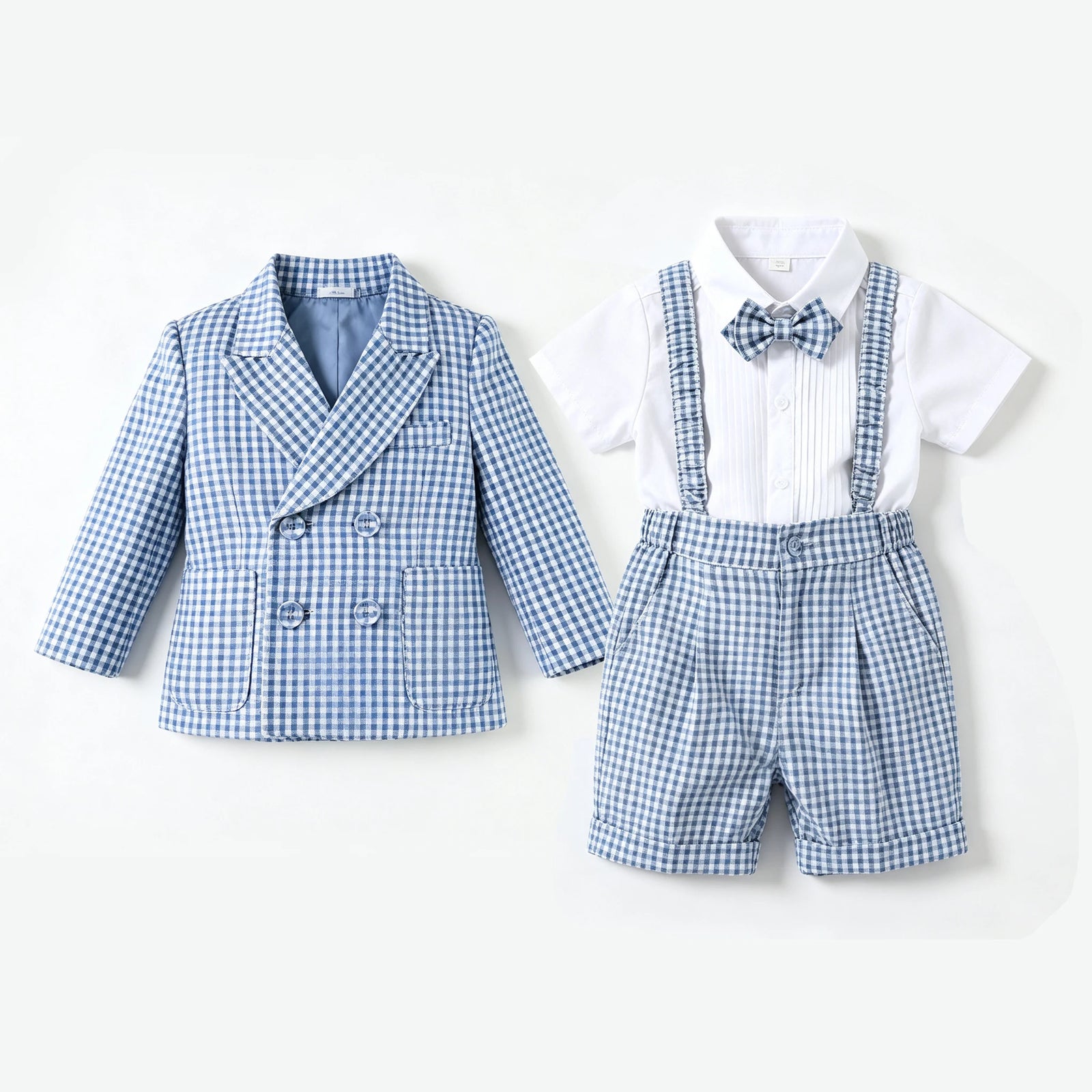 Toddler Boys’ Checked 3-Piece Formal Suit Set