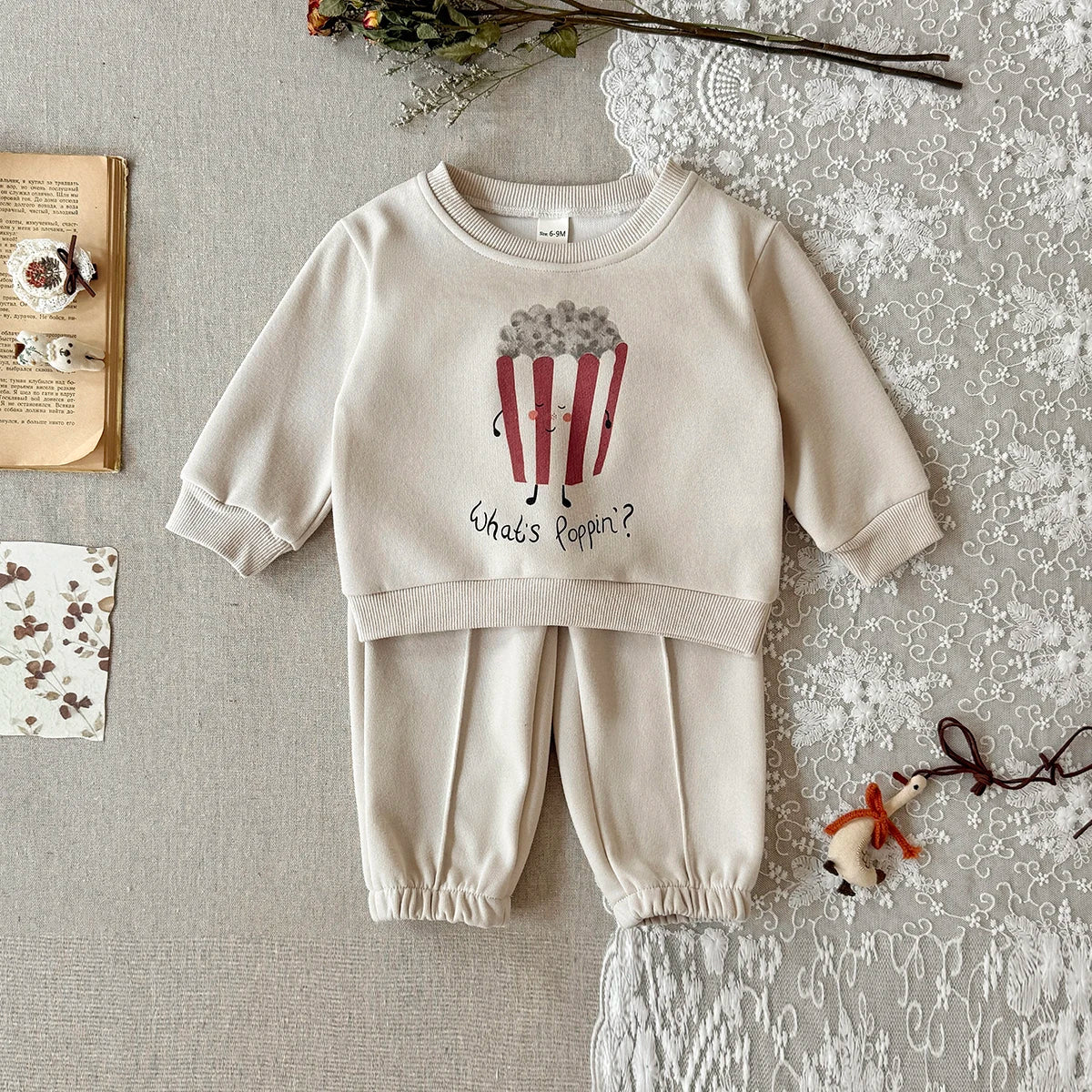 Baby & Toddler Popcorn Print Sweatshirt & Pants Set