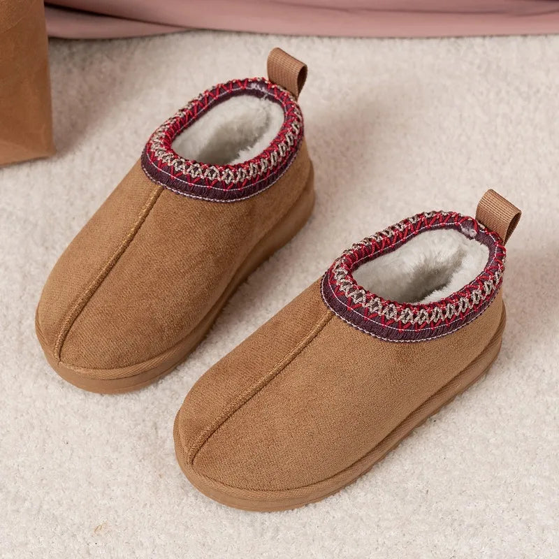 Suede Children's Ankle Boots - Warm Plush Fur Winter Fashion Shoes