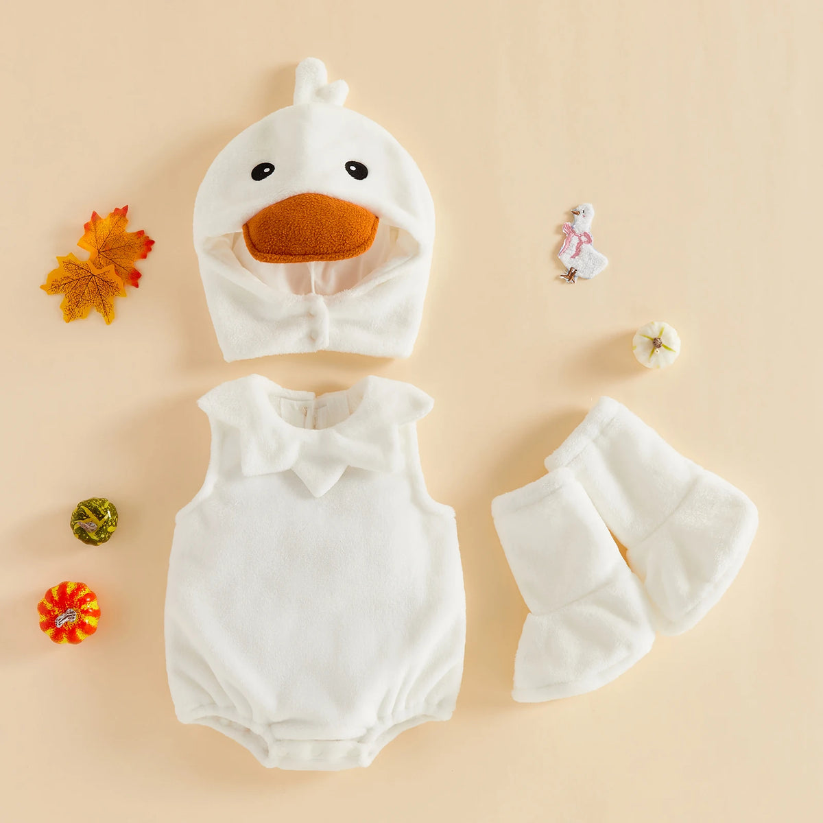 Baby 3-Piece Costume Romper Set with Hood &amp; Socks