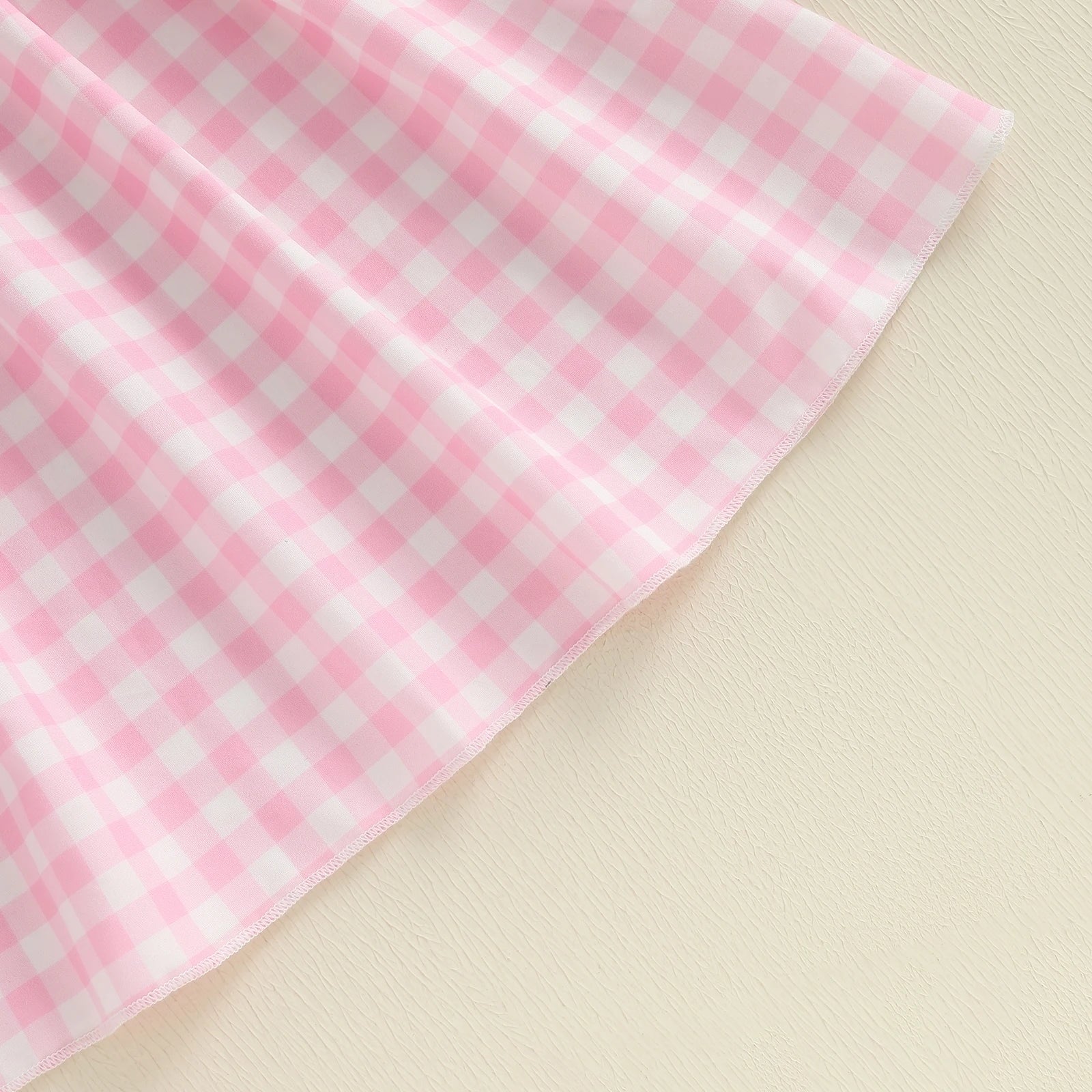 Plaid Embroidered Dress with Doll Collar
