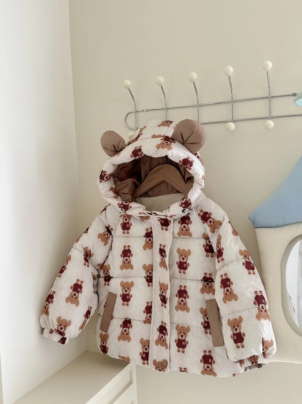 Kids' Velvet-Lined Thickened Cotton Coat