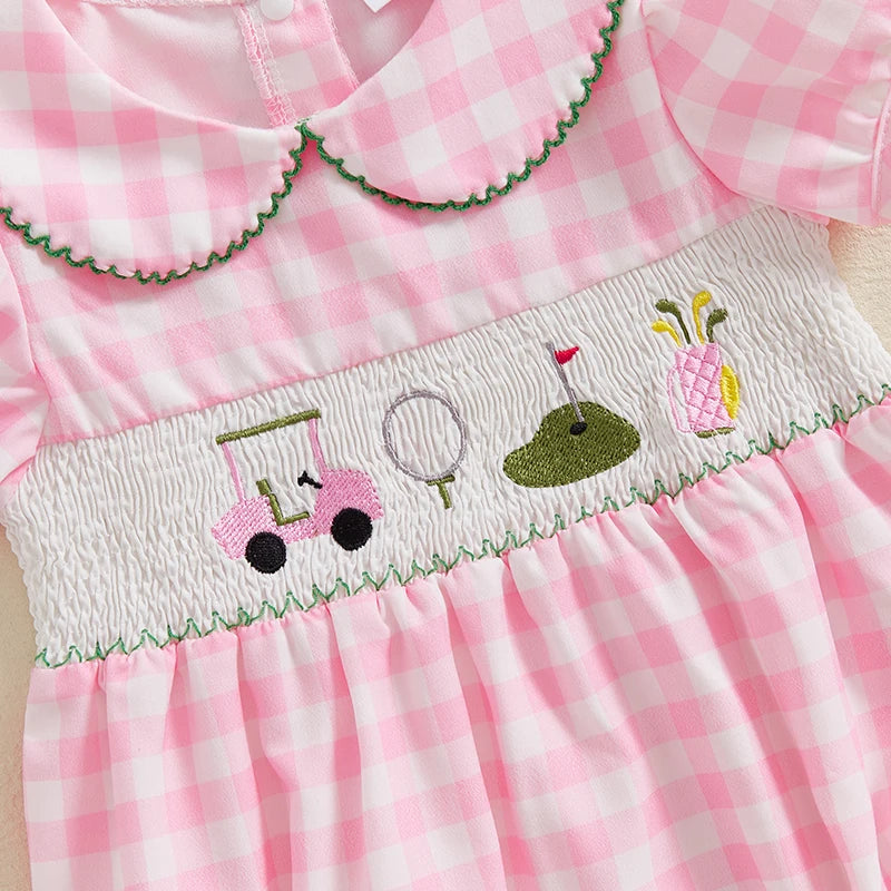 Baby Girl Smocked Golf Romper
