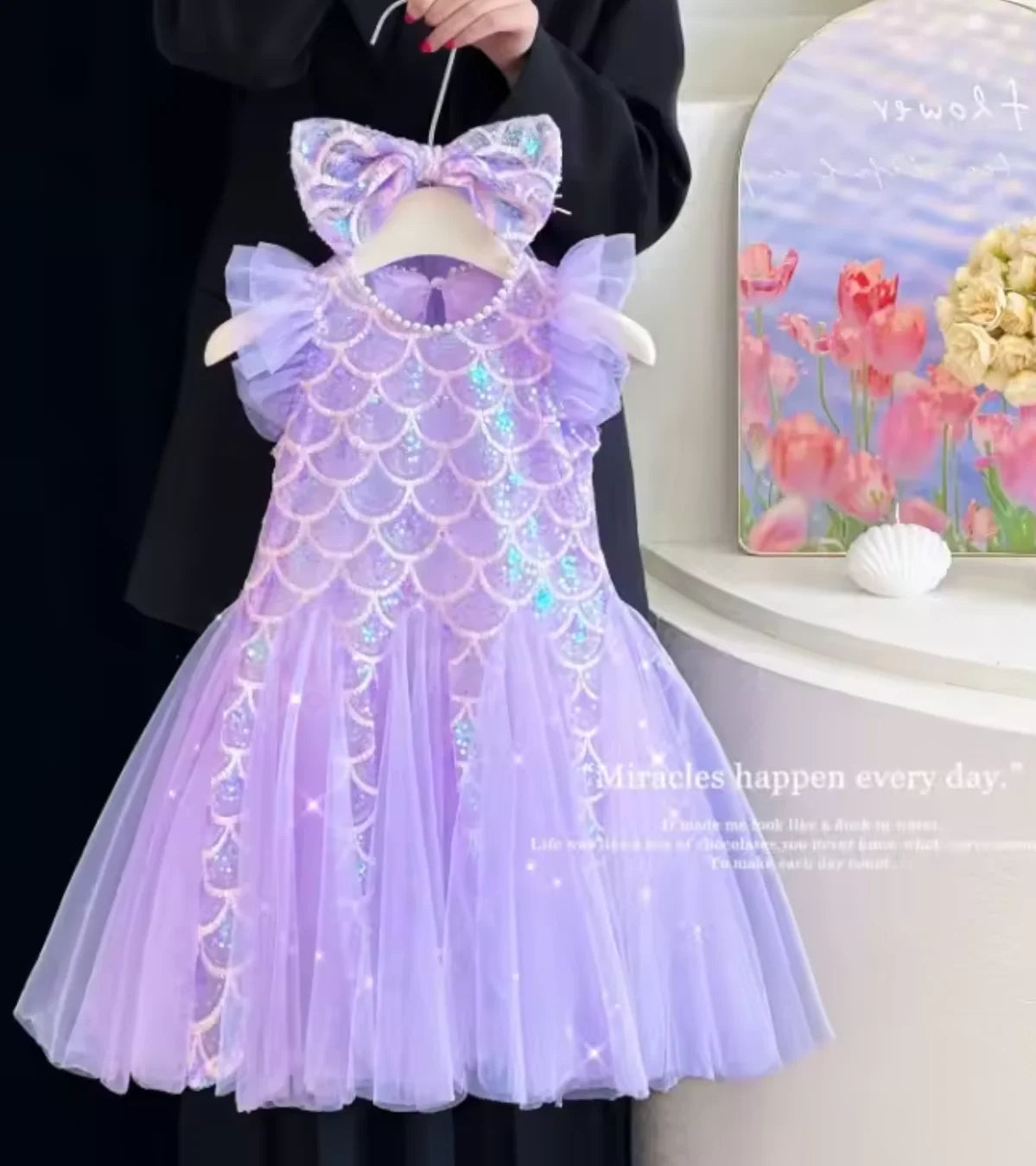 The Iridescent Gem Dress & Bow Set