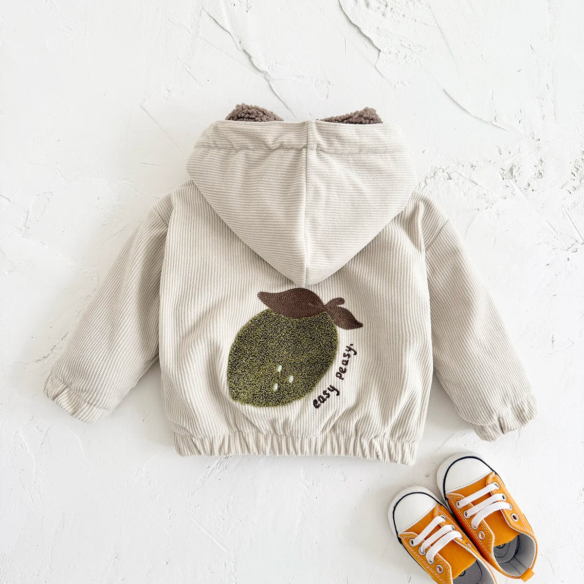 Unisex Sherpa-Lined Corduroy Hooded Jacket