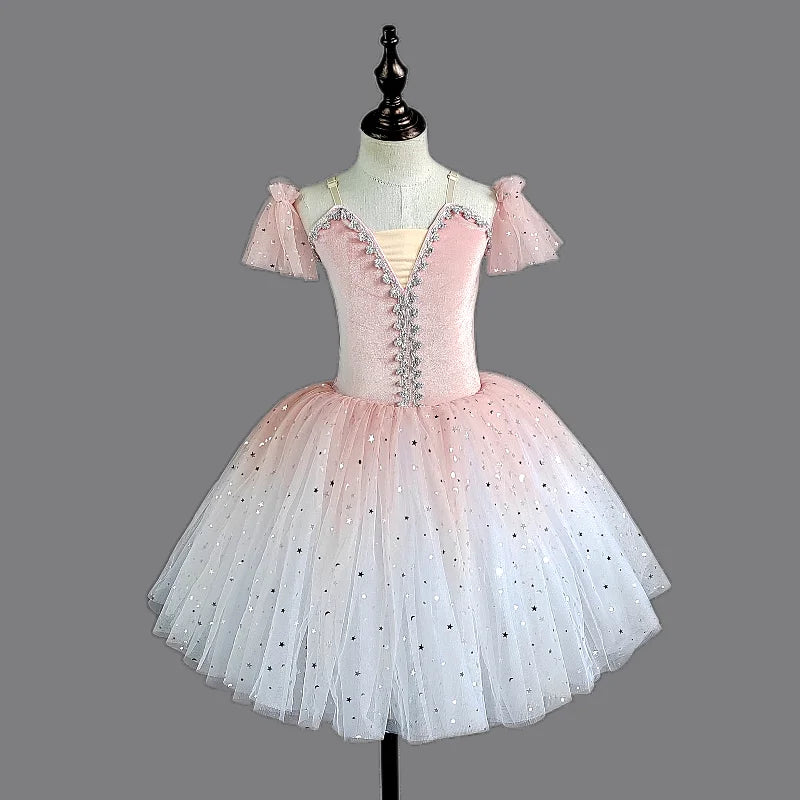Girl's Performance Ballet Tutu with Velvet Bodice