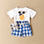 Lemon Print T-Shirt and Checkered Shorts Set