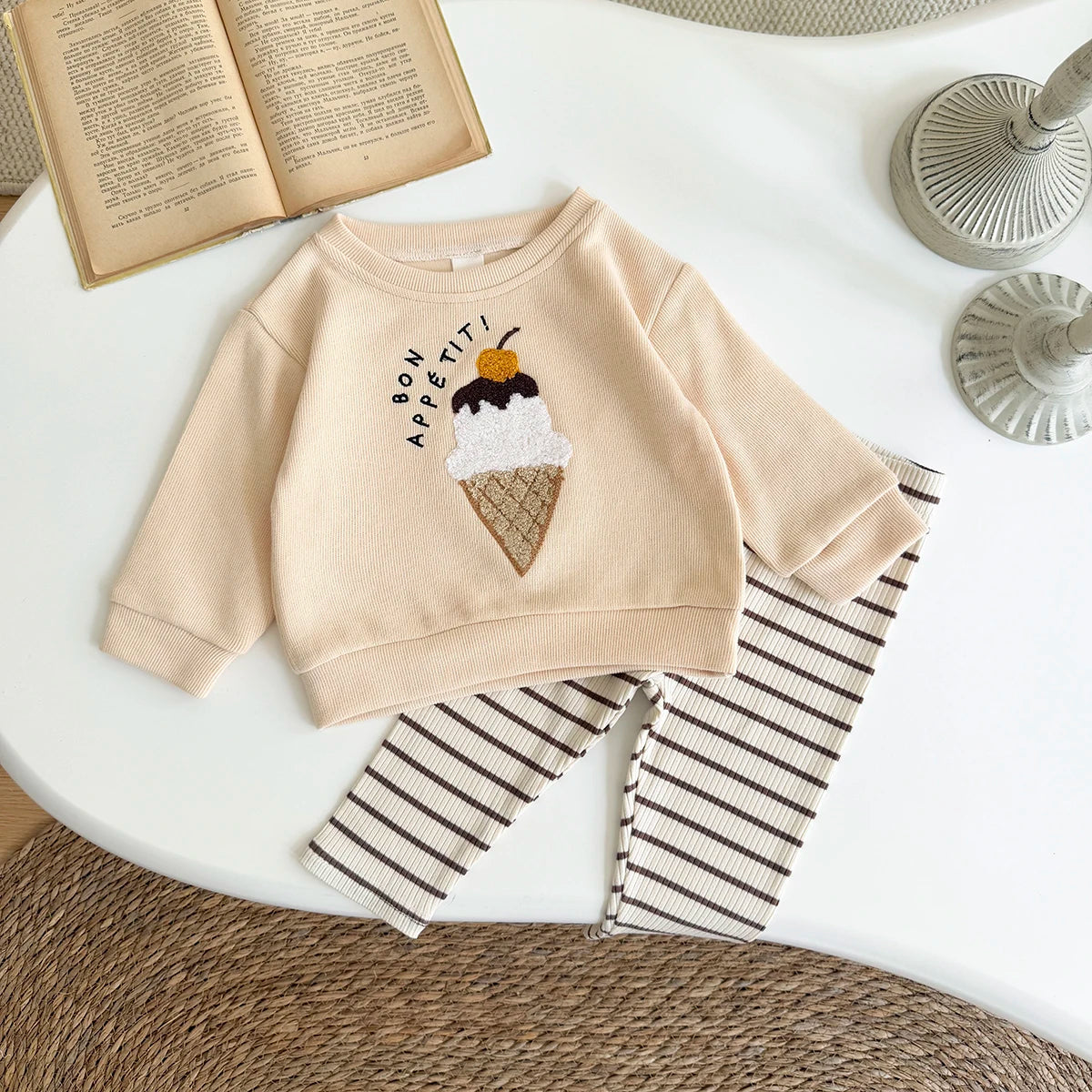 Baby & Toddler Ice Cream Top & Striped Pants Set