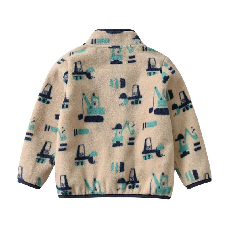Printed Fleece Zipper Jacket for Boys
