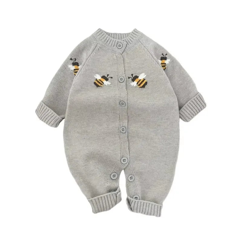 Little Bee & Tiger Knitted Baby Romper