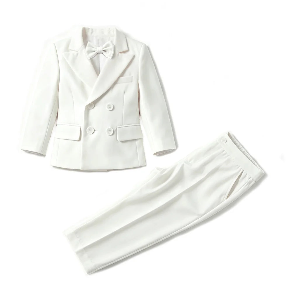 Toddler Boys' White Elegant Suit Set