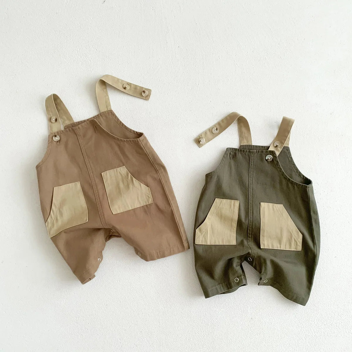 Fashion Pocket Design Strap Pants for Baby Boys