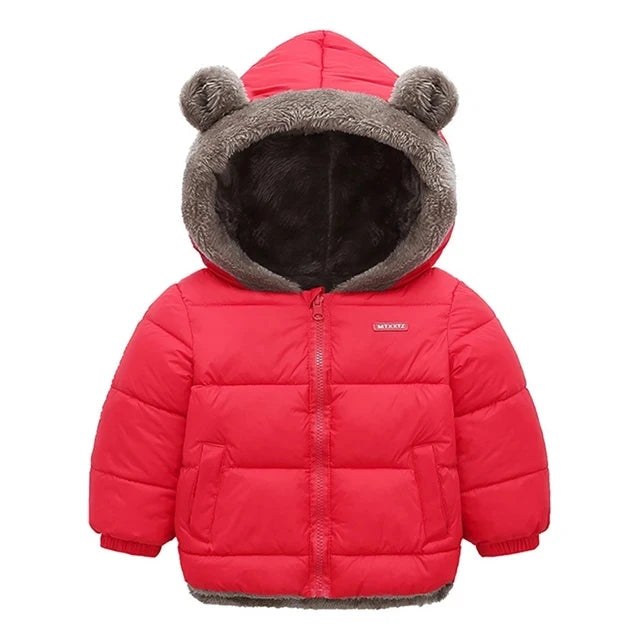 Plush Velvet Lined Winter Puffer Jacket for Kids