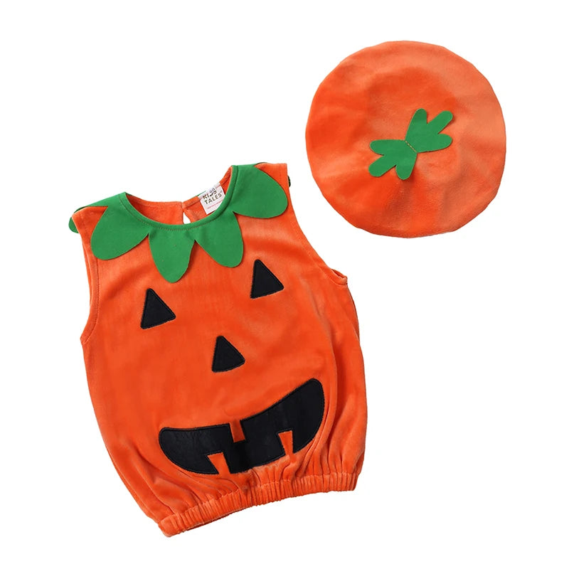 3-Piece Baby Pumpkin Halloween Costume Outfit