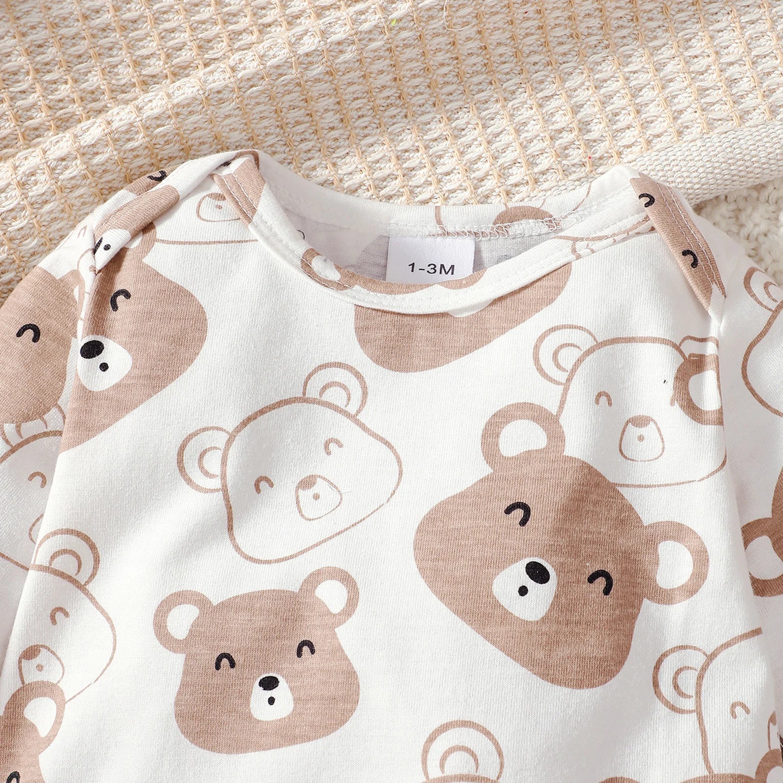 Long Sleeve Bear Baby Bodysuit Set
