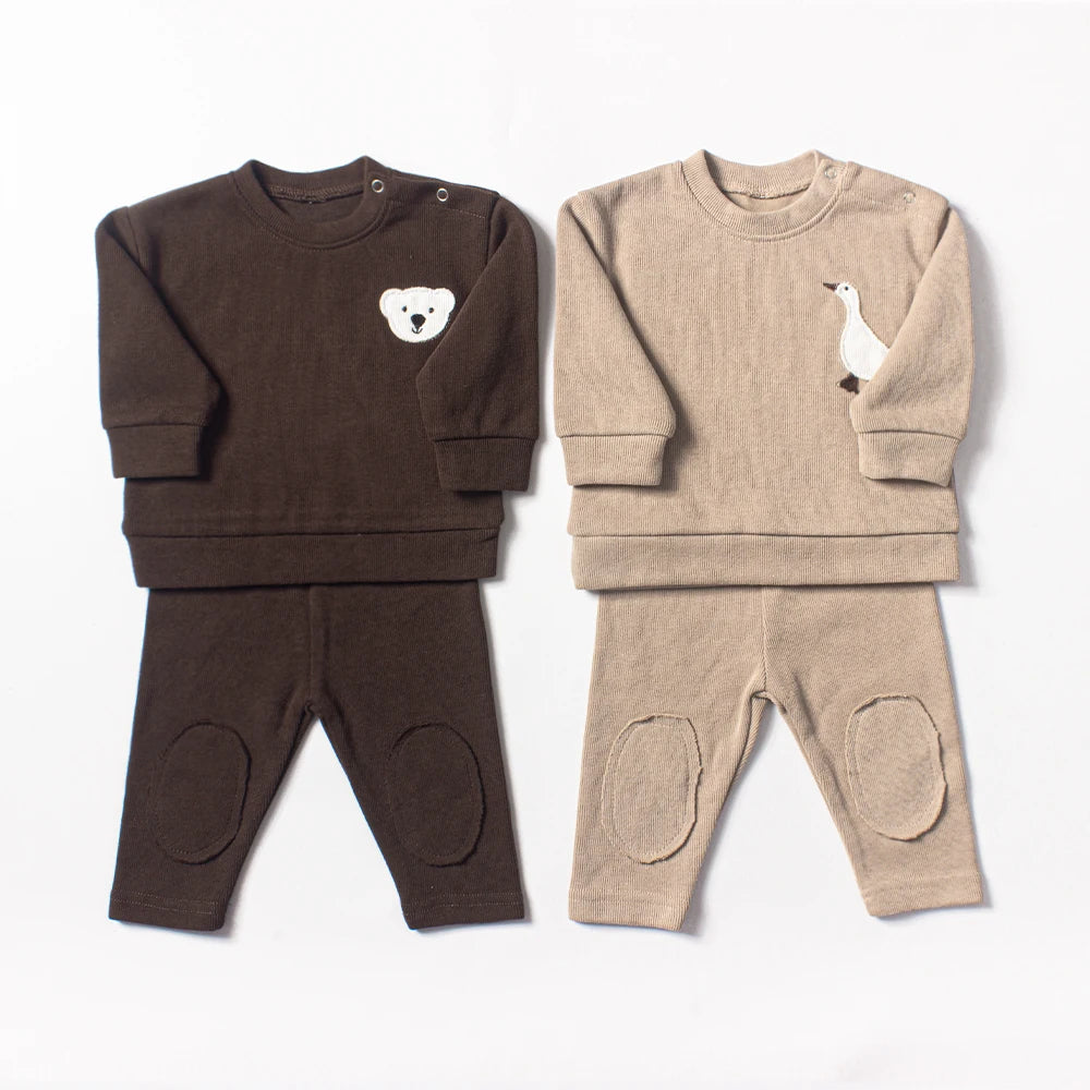 Long Sleeve Top and Pants with Animal Patch