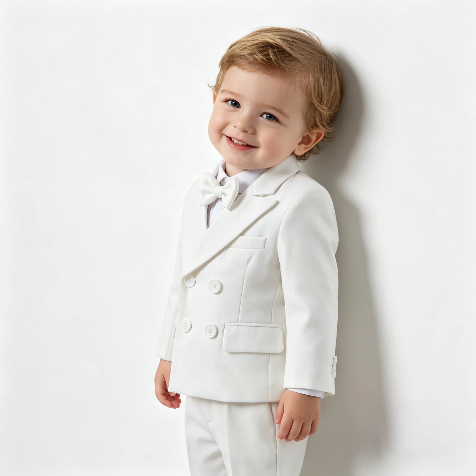 Toddler Boys' White Elegant Suit Set