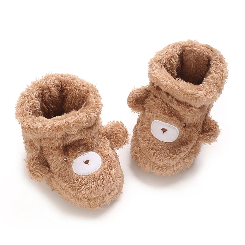Baby Plush Winter Booties with Soft Soles