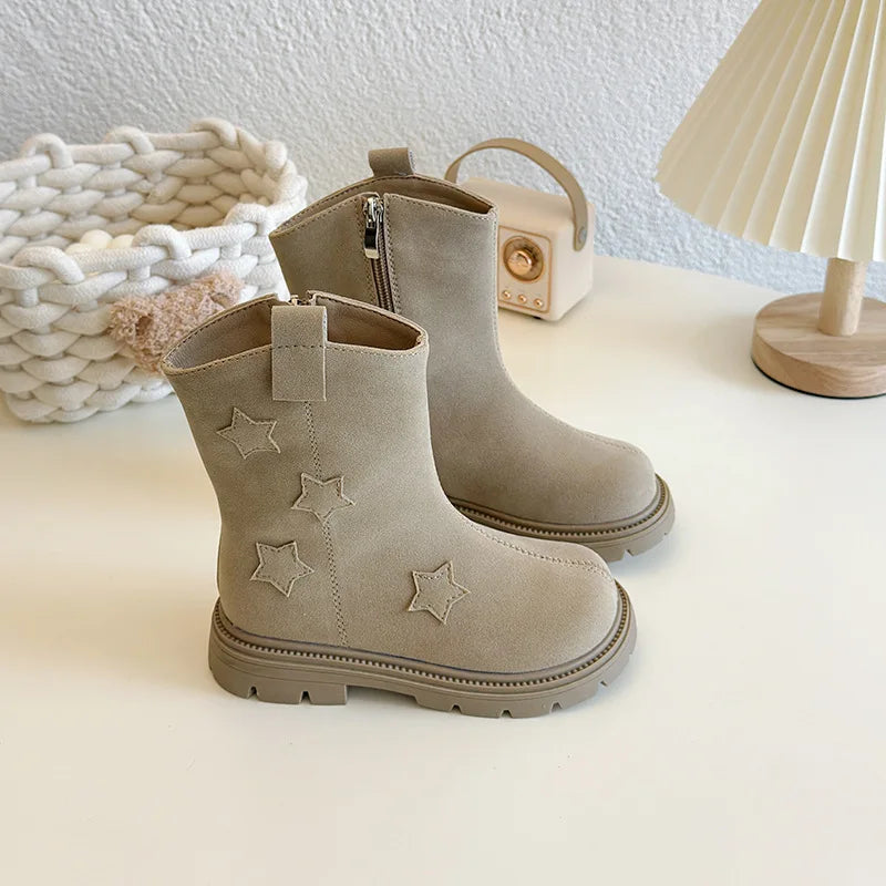 Girls' Leather Mid-Calf Boots