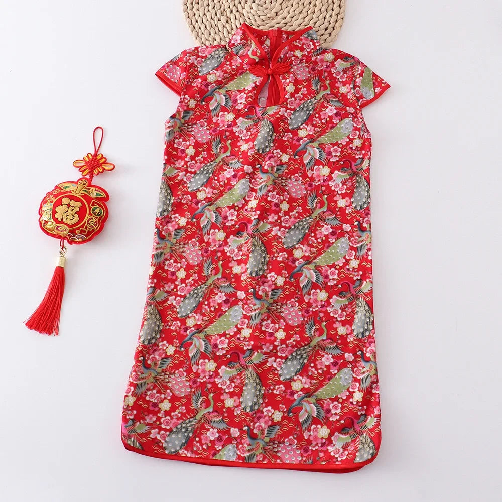 Girls' Traditional Chinese Cheongsam Summer Dress