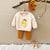 Embroidery Fruit Sweatshirt and Striped Pants Set