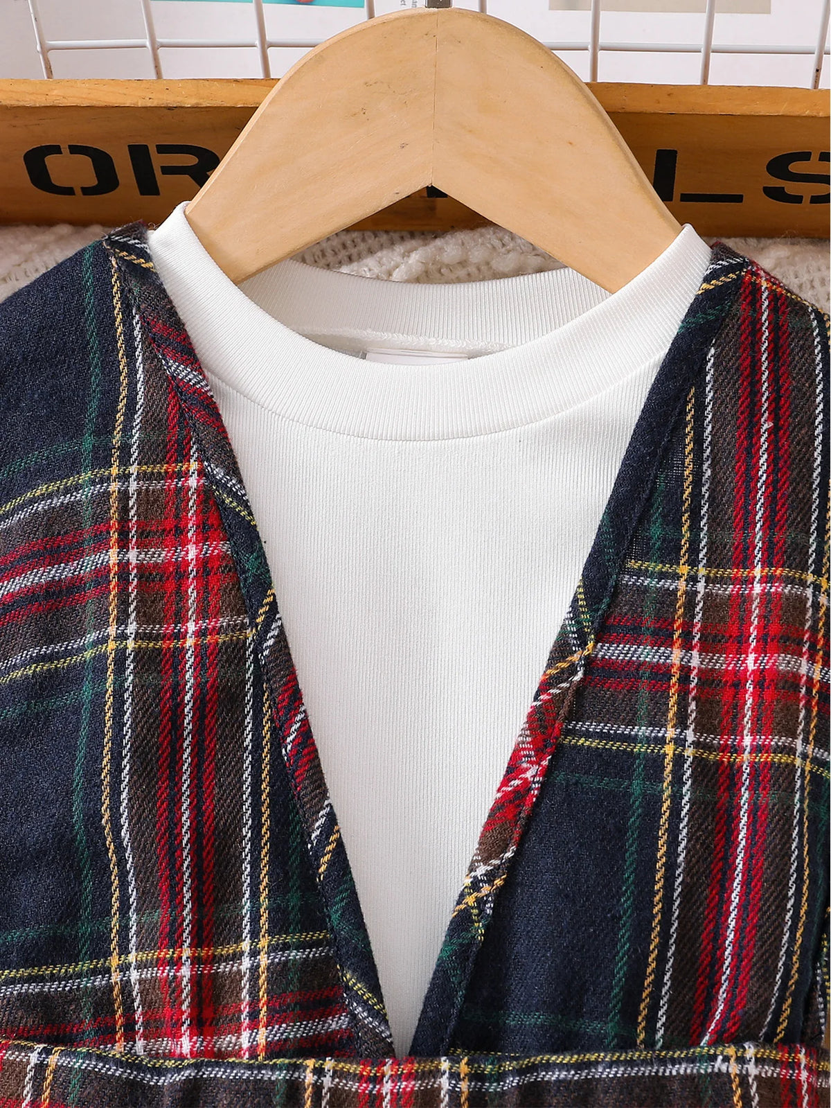 Girls' 2-Piece Plaid Dress Set