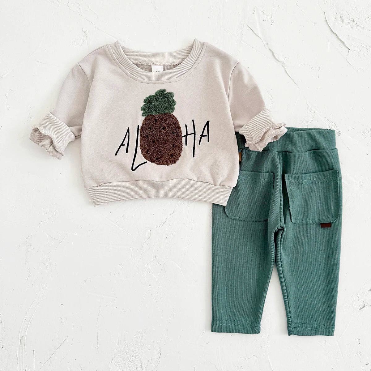 Aloha Pineapple Terry-Knit Sweatshirt & Pants Set