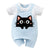 Adorable Black Cat Baby Romper
