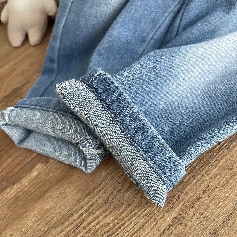 Boys Embroidered Plaid Collar Top & Pants Set
