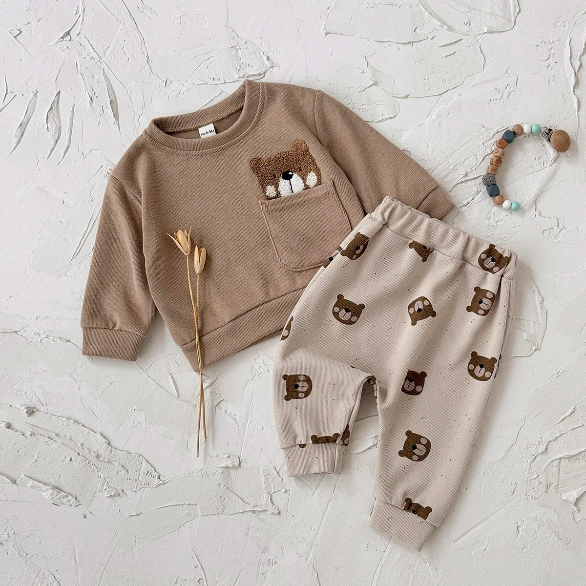 Peek-a-Boo Bear Pocket Sweatshirt & Pants Set