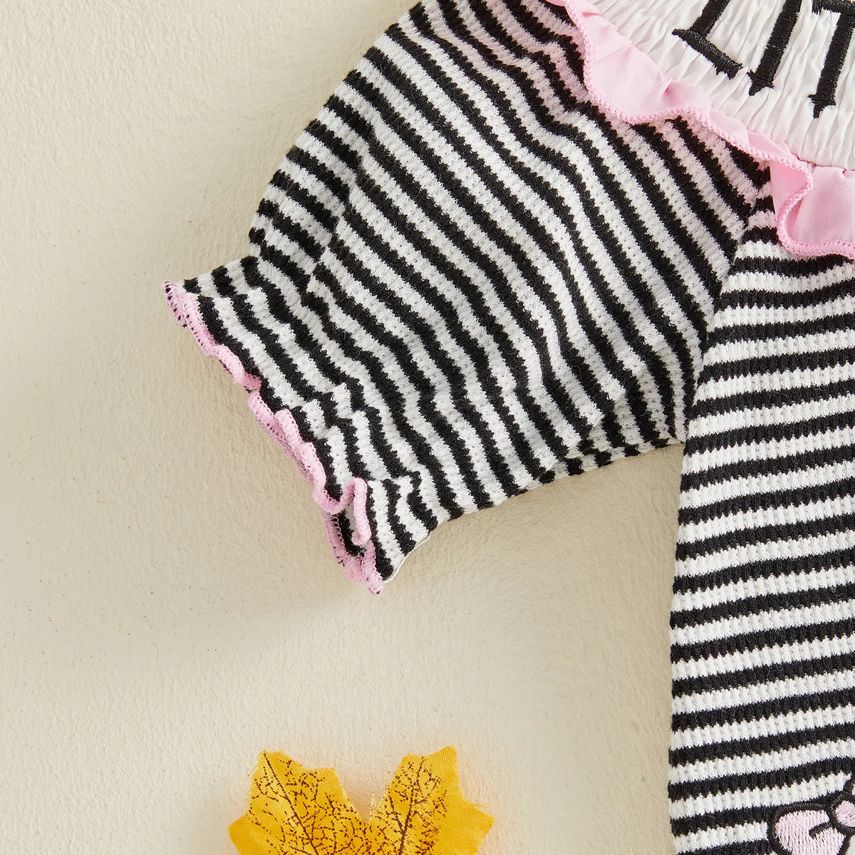 Baby Girl First Halloween Pumpkin Embroidered Bodysuit
